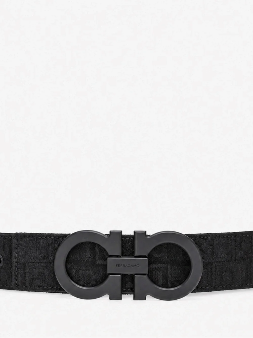 Salvatore Ferragamo Black Gancio Buckle Fabric Belt